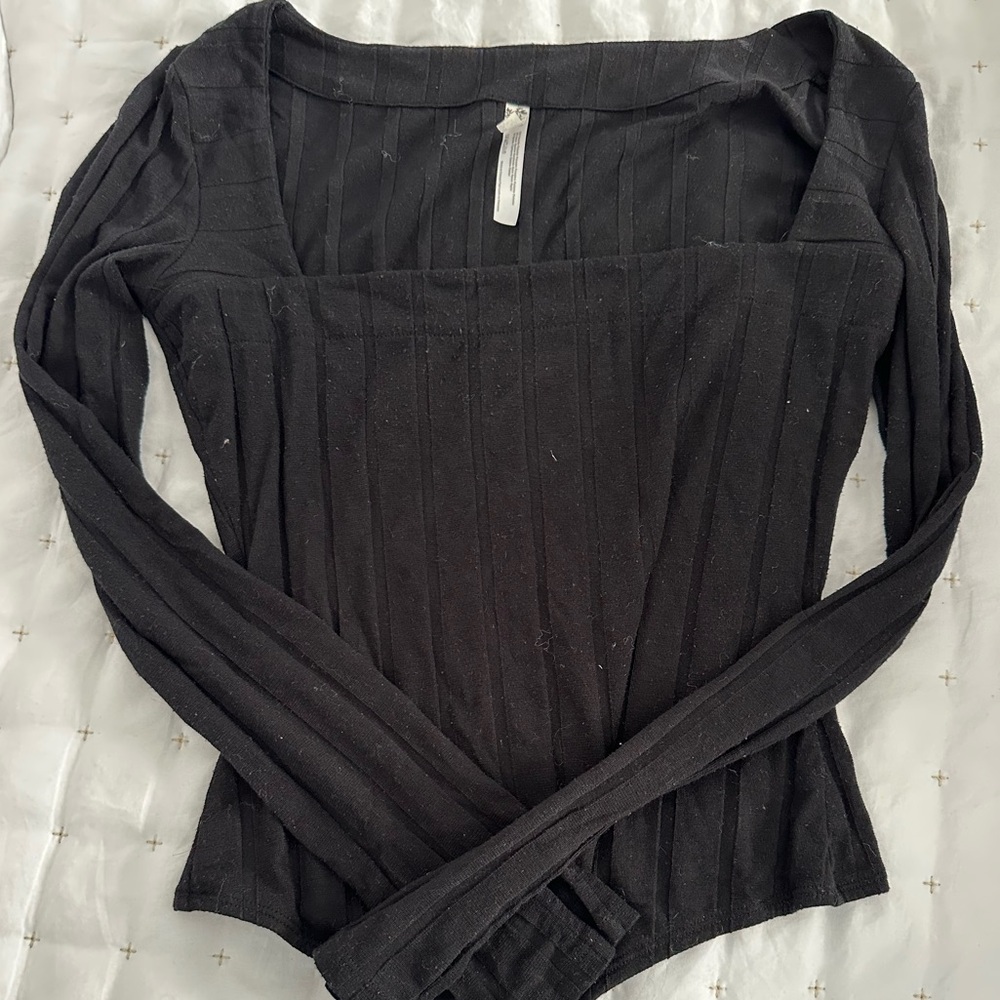 Free People Black Square Neck Bodysuit - Picture 4 of 5